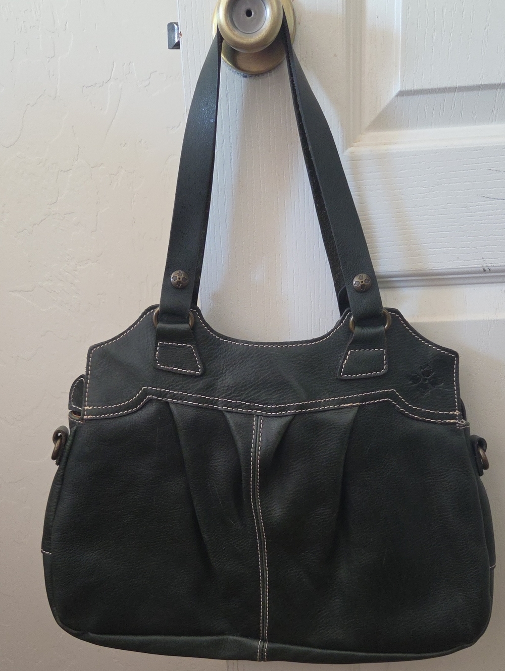 Patricia Nash Dark Green Leather Shoulder Bag